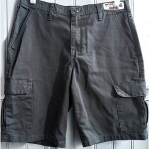 Red Kap Black Cargo Work Shorts 32" Waist Pockets Cotton/Polyester Blend Durable